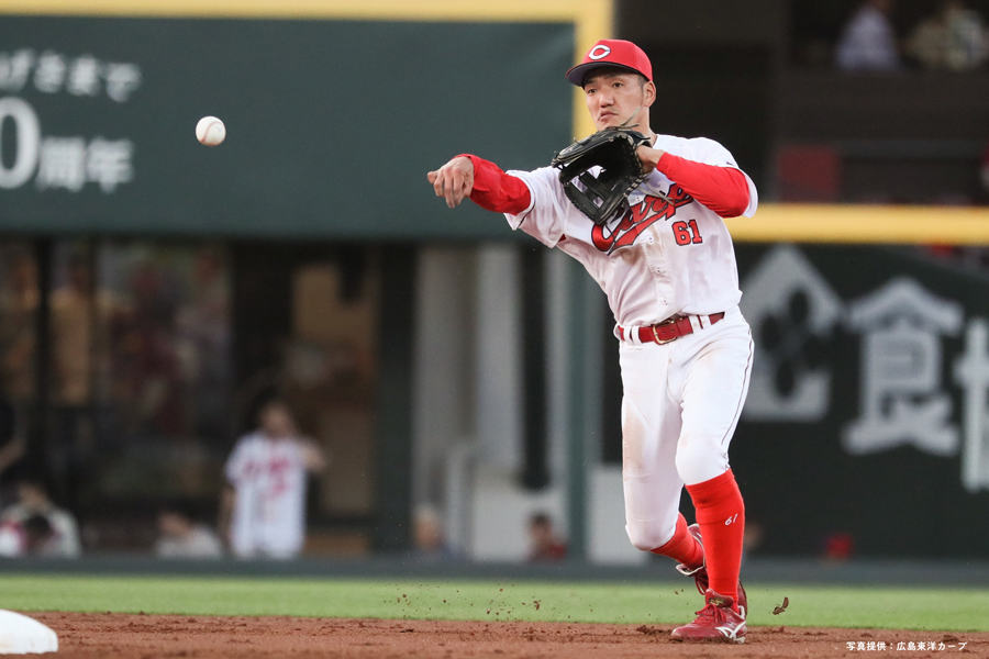 新井監督の期待に応えて遊撃のレギュラーに定着した矢野雅哉