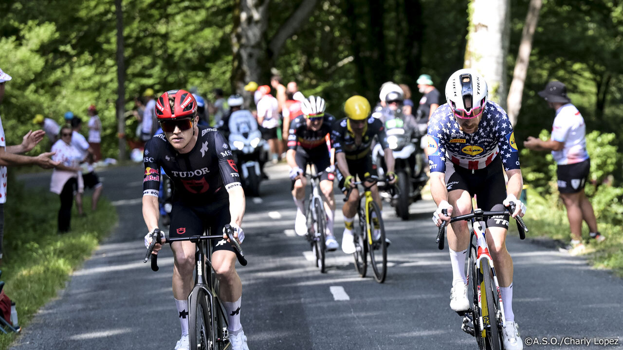 3つ目の峠でストーラーがアタック、シモンズ、ウェレンス、カンペナールツが追い、先頭は4人に